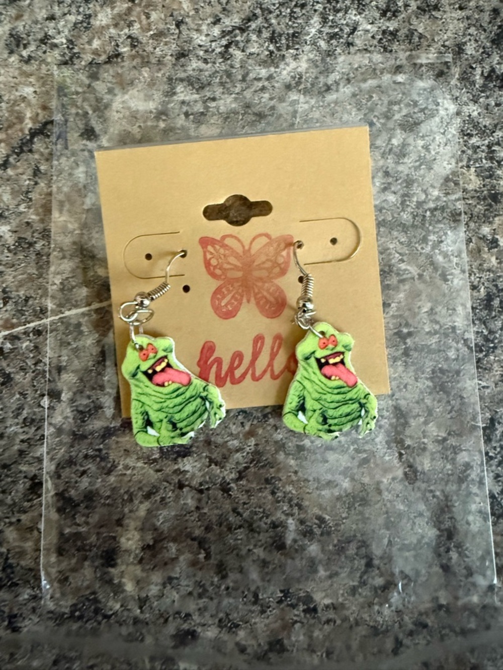 Ghostbuster Green Slimer Dangle Earrings